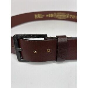 Vintage DIESEL Belt Mino01 Brown Buffalo Leather Logo Buckle Brass Size 36